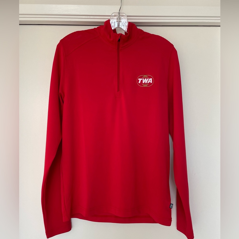 TWA xs red zipped pullover